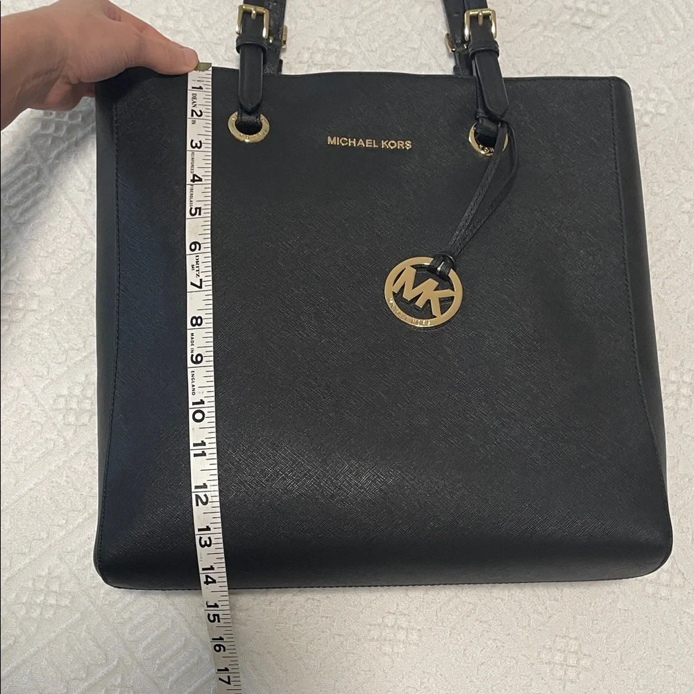 Michael Kors Black leather Tote Bag large MK purse